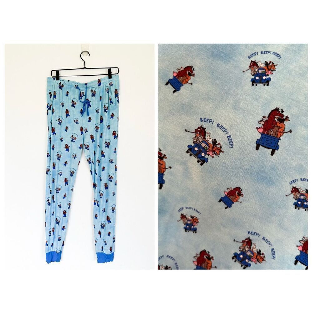 Bundle of Joy Company Women’s Little Blue Truck Bamboo Jogger Pajama Pant